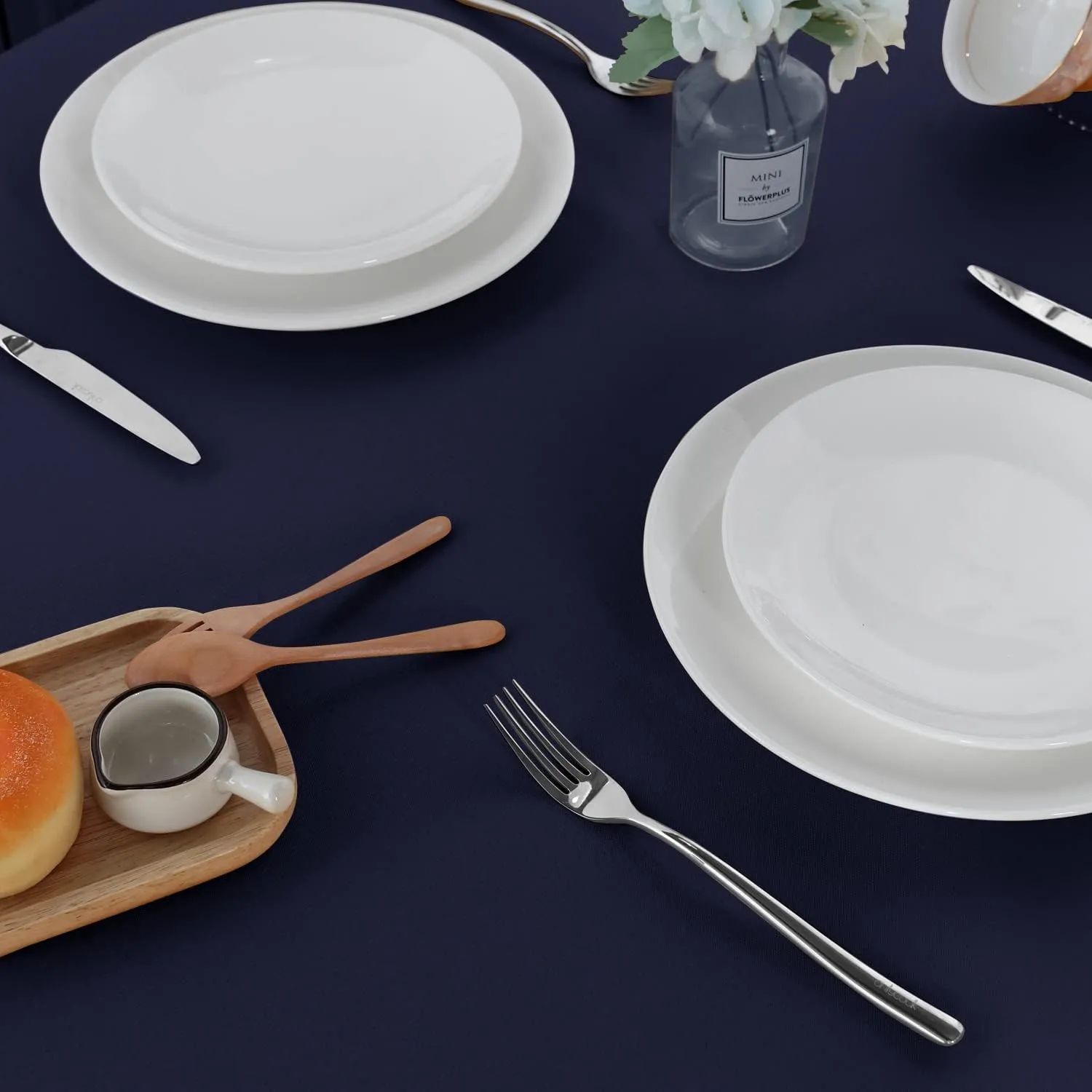 sancua 2 Pack Navy Tablecloth 60 x 102 Inch, Rectangle 6 Feet Table Cloth - Stain and Wrinkle Resistant Washable Polyester Table Cover for Dining Tables, Buffet Parties and Camping