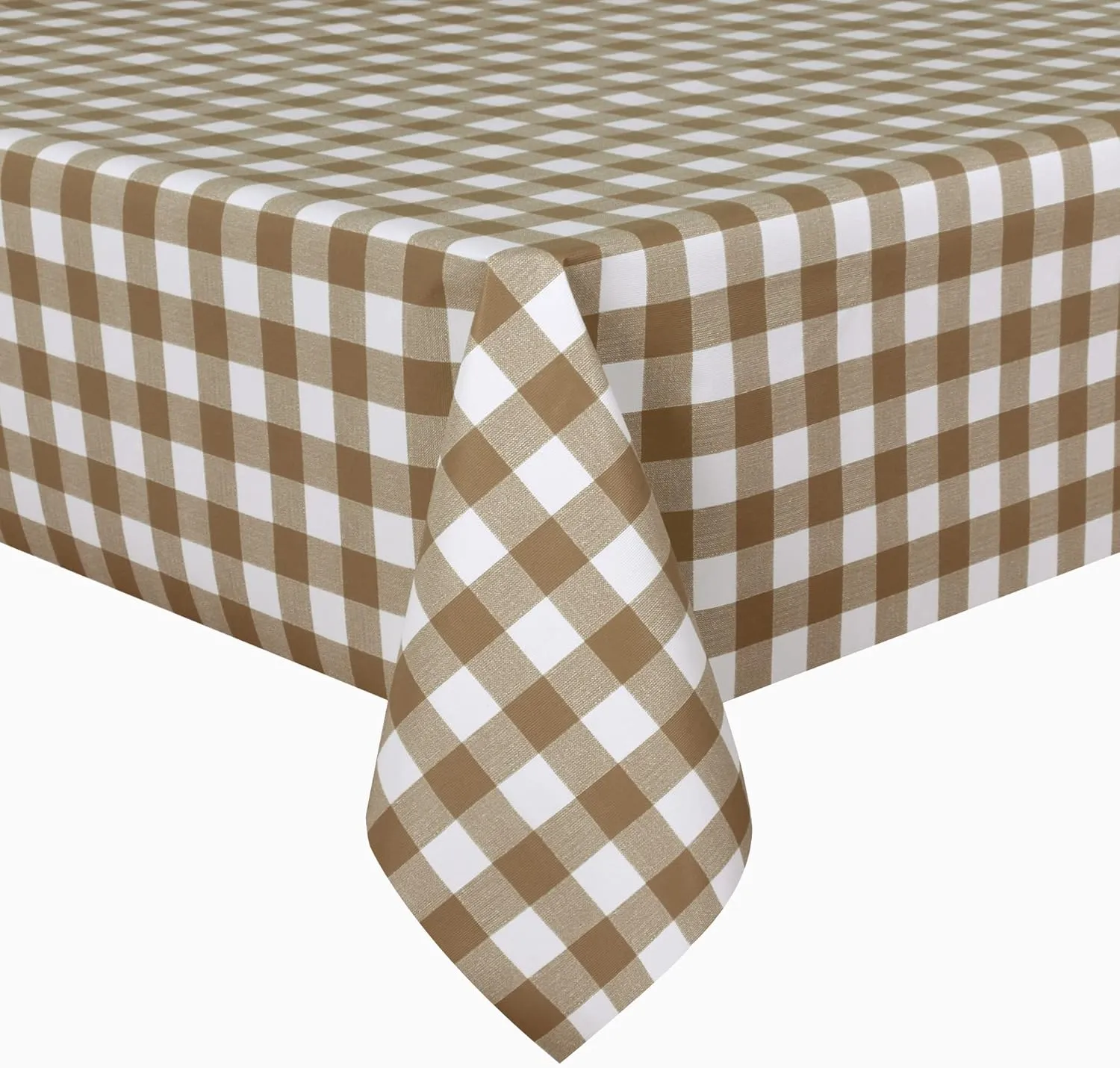 sancua Checkered Vinyl Rectangle Tablecloth, 60 x 84 Inch, 100% Waterproof Oil Proof Spill Proof PVC Table Cloth, Wipe Clean Table Cover for Dining Tables, Buffet Parties, Coffee and White