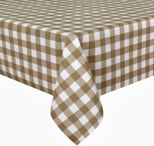 sancua Checkered Vinyl Rectangle Tablecloth, 60 x 84 Inch, 100% Waterproof Oil Proof Spill Proof PVC Table Cloth, Wipe Clean Table Cover for Dining Tables, Buffet Parties, Coffee and White