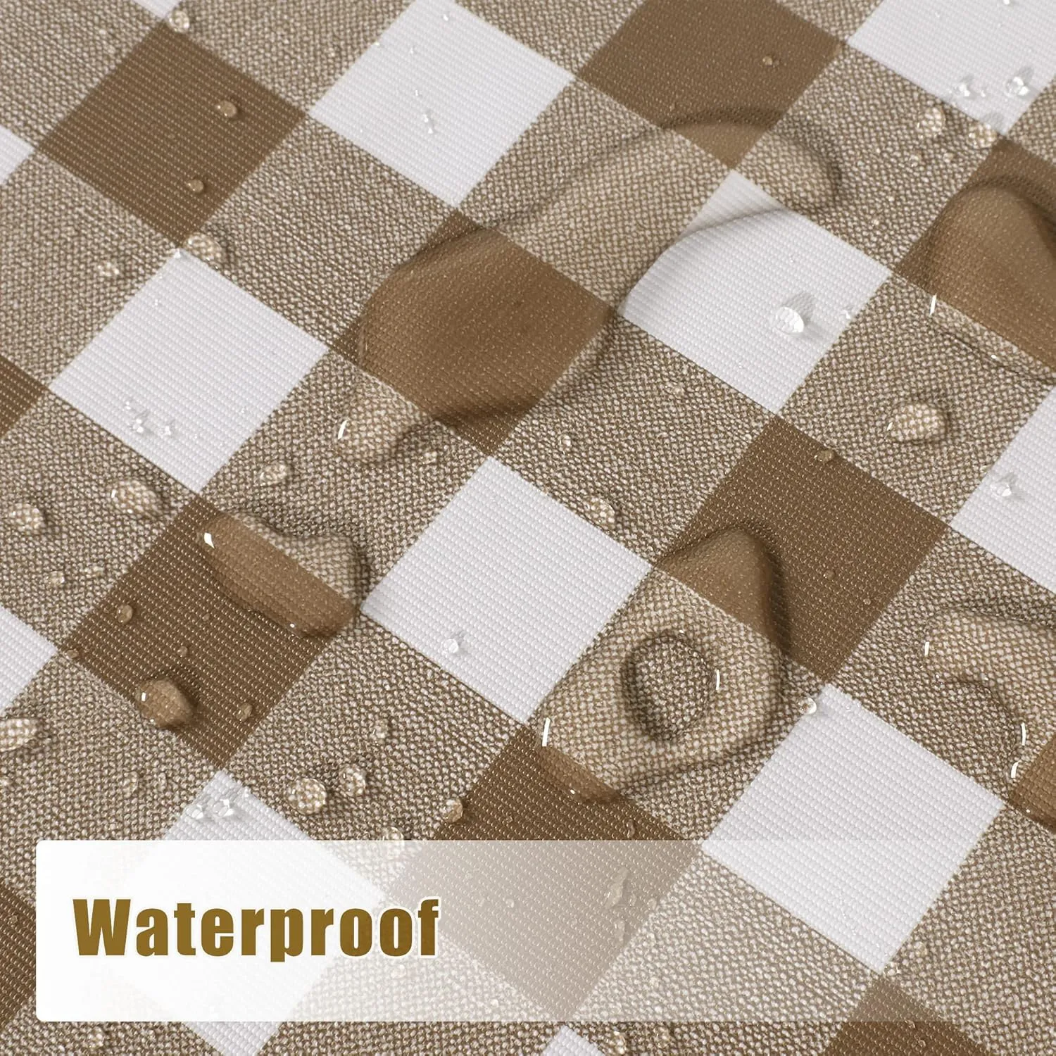 sancua Checkered Vinyl Rectangle Tablecloth, 60 x 84 Inch, 100% Waterproof Oil Proof Spill Proof PVC Table Cloth, Wipe Clean Table Cover for Dining Tables, Buffet Parties, Coffee and White