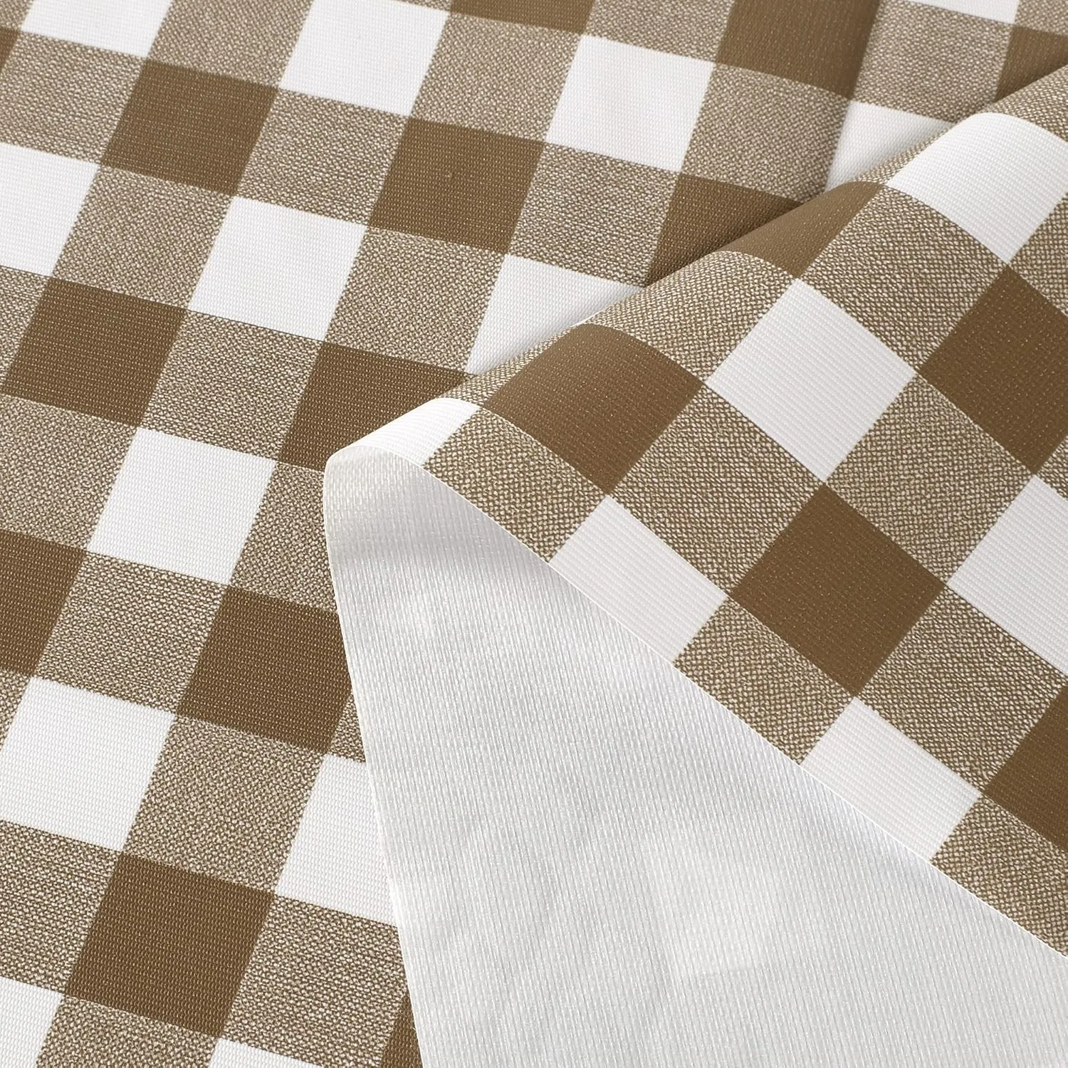 sancua Checkered Vinyl Rectangle Tablecloth, 60 x 84 Inch, 100% Waterproof Oil Proof Spill Proof PVC Table Cloth, Wipe Clean Table Cover for Dining Tables, Buffet Parties, Coffee and White