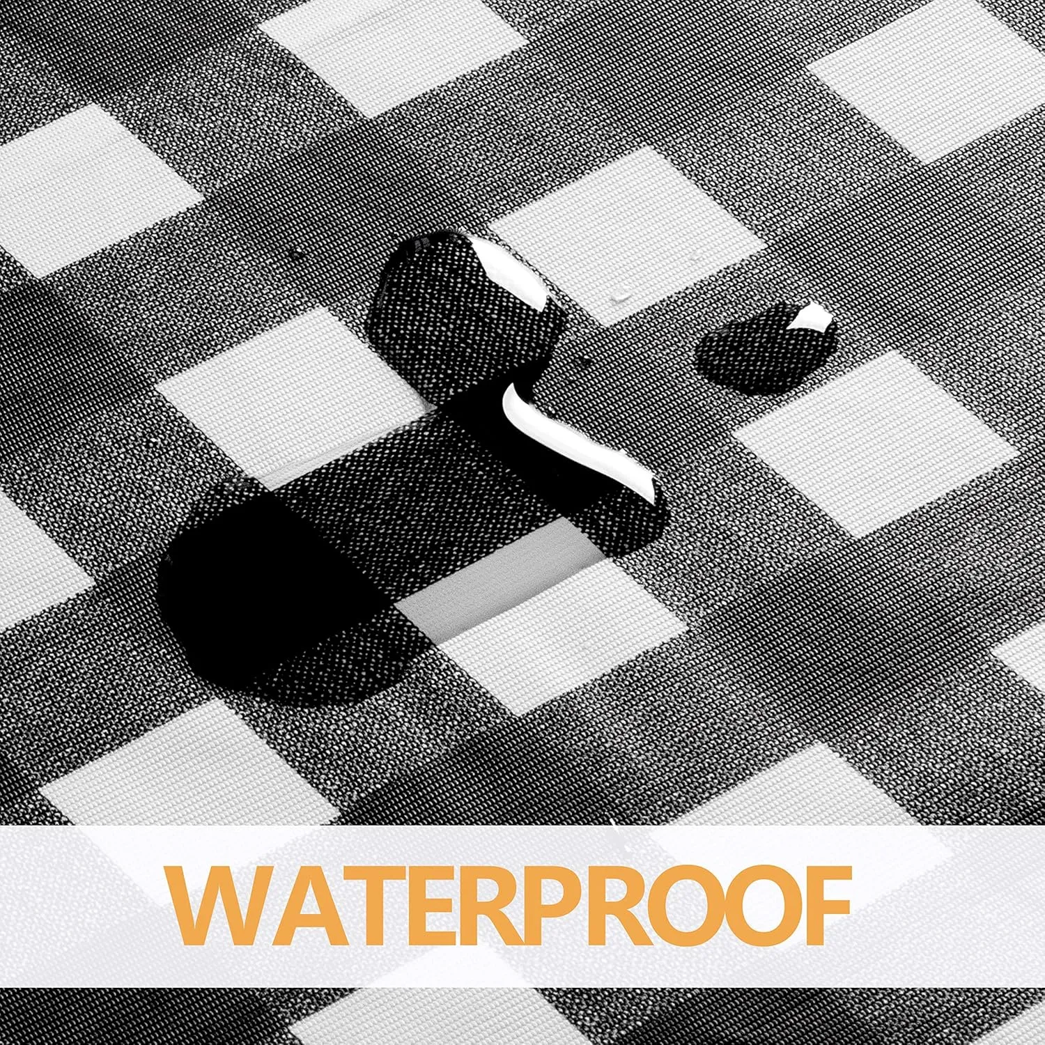 sancua Checkered Vinyl Rectangle Tablecloth - 60 x 84 Inch - 100% Waterproof Oil Spill Proof PVC Table Cloth, Wipe Clean Table Cover for Dining Tables, Buffet Parties and Camping, Black and White