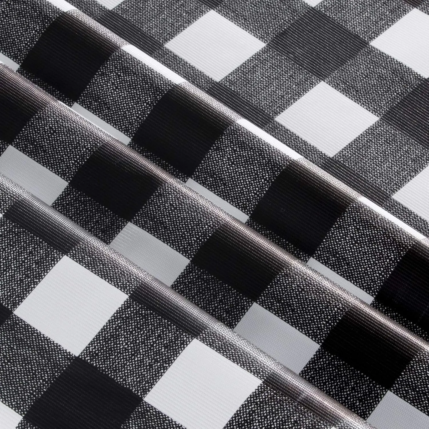 sancua Checkered Vinyl Rectangle Tablecloth - 60 x 84 Inch - 100% Waterproof Oil Spill Proof PVC Table Cloth, Wipe Clean Table Cover for Dining Tables, Buffet Parties and Camping, Black and White