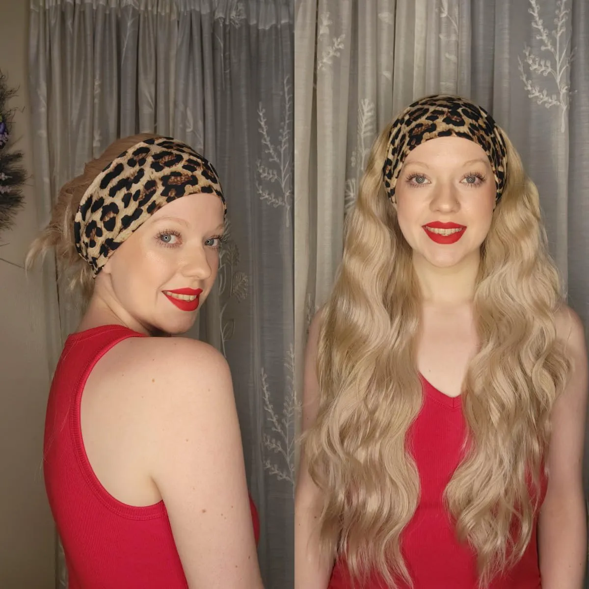 SAPPHIREWIGS Headband Wigs Synthetic Long Wavy Ash Blonde Color Wigs for Black Women Natural Looking High Density Glueless Synthetic Wig Heat Resistant 26inch