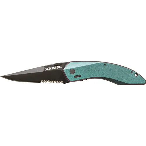 Schrade M.A.G.I.C. Assisted Opening Liner Lock Folding Knife Clip Point Blade Aluminum Handle