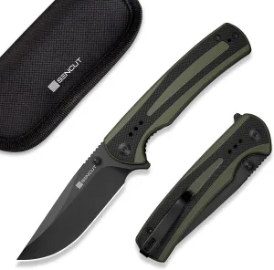 SENCUT Regnator Folding Pocket Knife, EDC Knife with 3.48'' 9Cr18MoV Blade & G10 Handle, Gift for Men Women Camping Hiking S24057-2 (Green/Black)