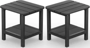 SERWALL Adirondack Table Set of 2, Outdoor Side Table- Gray