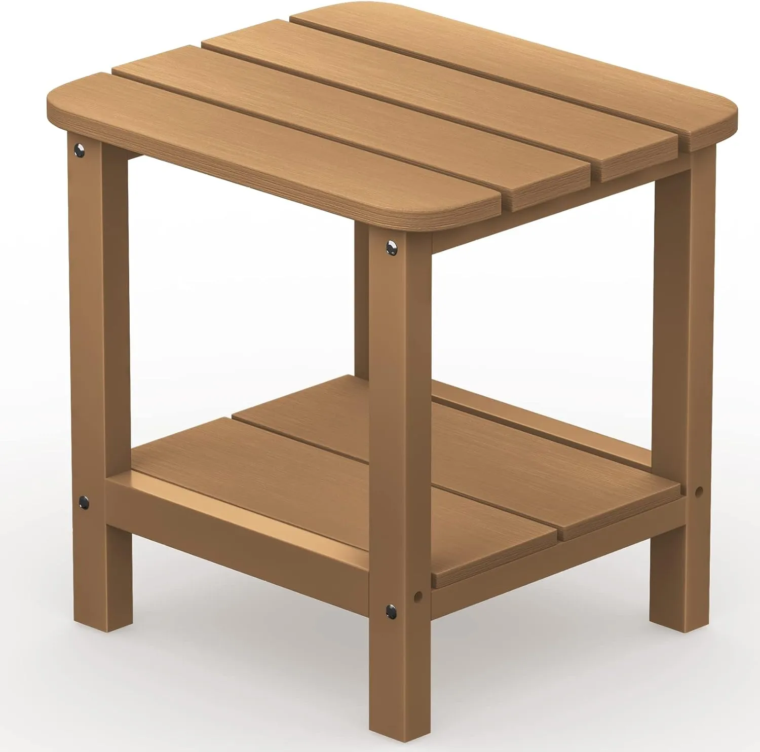 SERWALL Double Adirondack Side Table Rectangular End Table, Brown