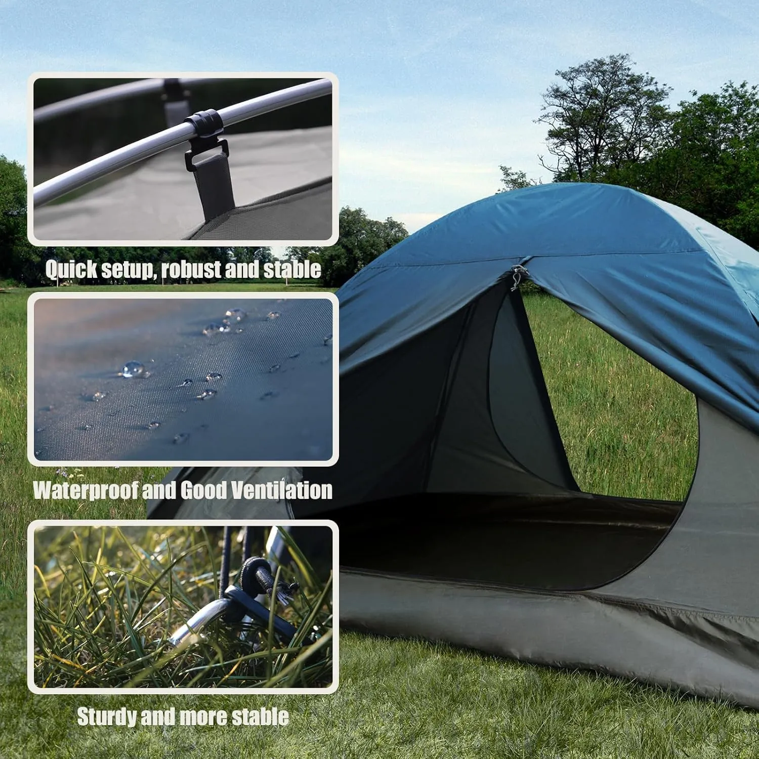 ShinHye Backpacking Tent for Camping, 1/2 Person Ultralight Backpacking Tent Easy Setup Tents Waterproof Lightweight Hiking Tents for Outdoor
