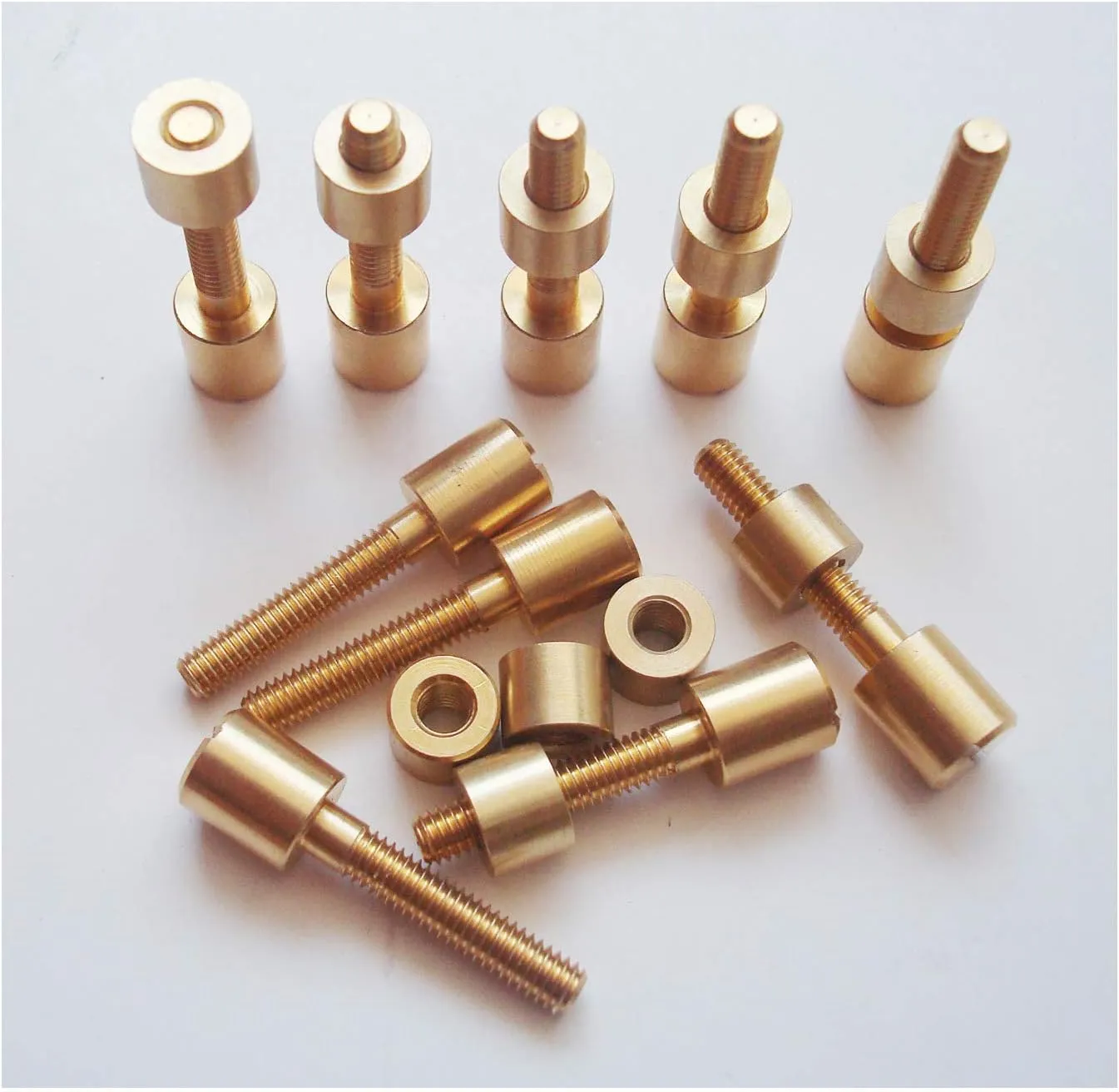 SICODA 10 sets/lot Bolts Screw Fasteners for knife maker,5/16" Diameter Head.EDC Tactical Survival Nuts and Bolts knife shaft fasteners (brass)