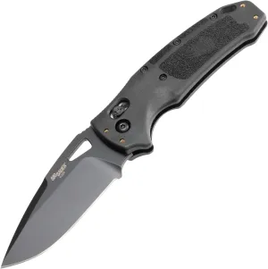 SIG SAUER K320 Nitron by Hogue ABLE Lock Folding Knife 3.5" S30V Black PVD Drop Point Plain Blade, Black Polymer Handles, AXIS/Crossbar Lock - 36370