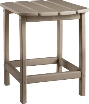 Signature Design by Ashley Sundown Treasure Outdoor Patio HDPE Weather Resistant End Table, Brown