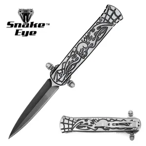 SILVER SKULL STILETTO