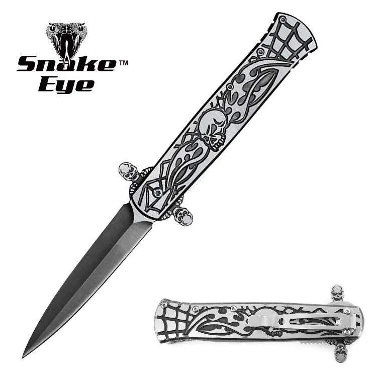 SILVER SKULL STILETTO