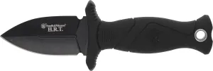 Smith & Wesson 5in High Carbon SS Fixed Blade Knife with 2 in 1 False Edge Blade and Stainless Steel Finish for Outdoor Tactical Survival and EDC
