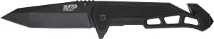 Smith & Wesson Border Guard Spring Assist 9.25 in Folding Knife with 3.99 in Tanto Blade and G-10 Handle for Outdoor, Tactical, Survival and EDC
