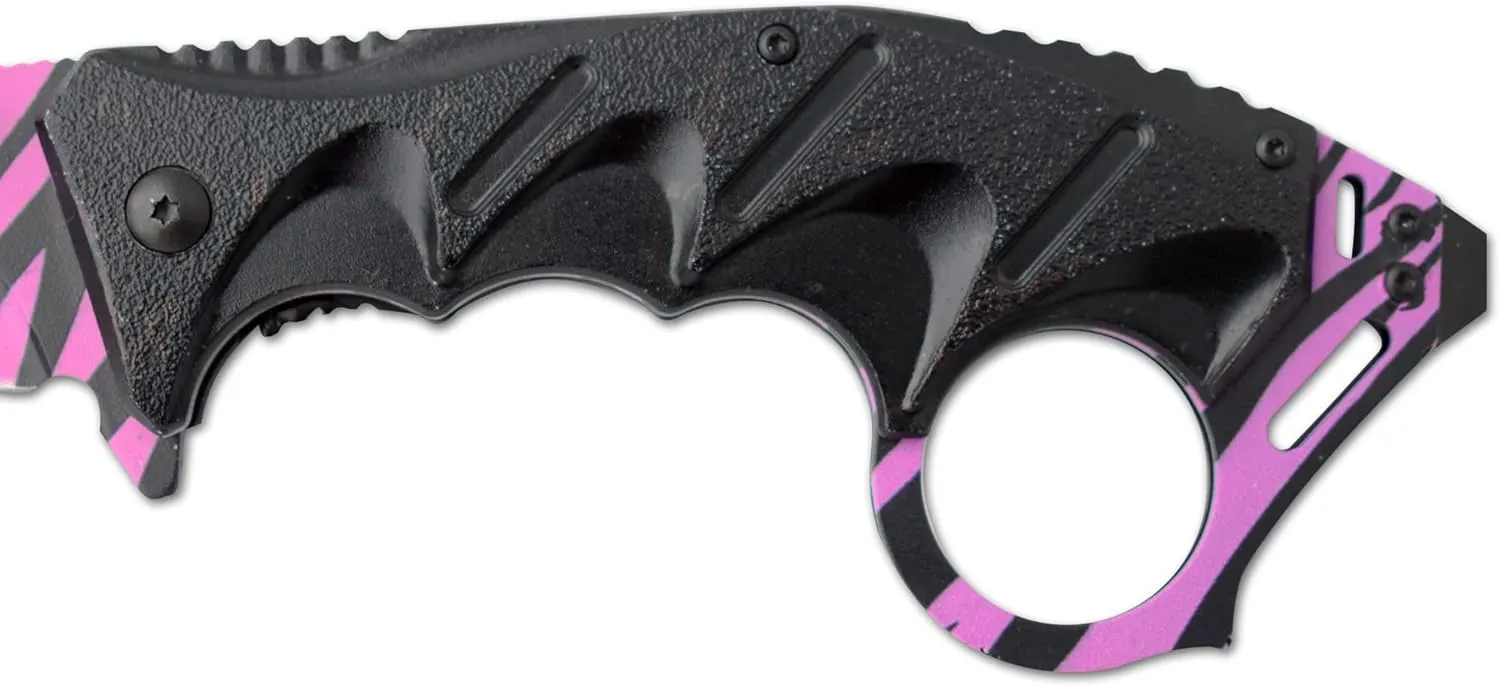 Snake Eye Tactical Everyday Carry Assist Style Folding Pocket Knife EDC (Pink)