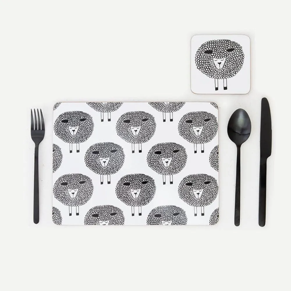 SNOOZY SHEEP CORK PLACEMAT SET 4