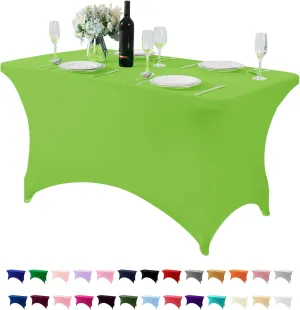 Spandex Table Cover for 4FT Table Universal Fitted Stretch Tablecloth for Party, Banquet, Wedding and Events-Apple Green