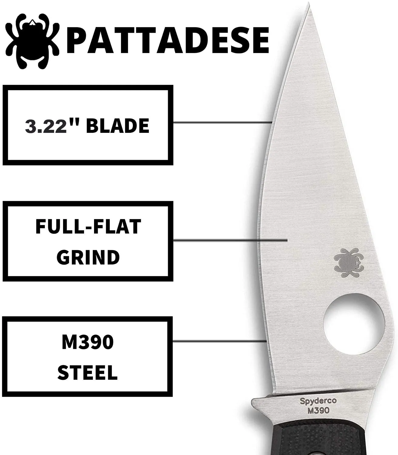 Spyderco Ethnic Series Pattadese 3.22" Plain Edge Folding Pocket Knife (C257GP)
