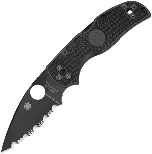 Spyderco Native 5 Lightweight Black Spyder Edge 2.95" Folding Pocket Knife (C41SBBK5)