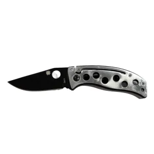SPYDERCO SILVER BLACK FOLDING KNIFE