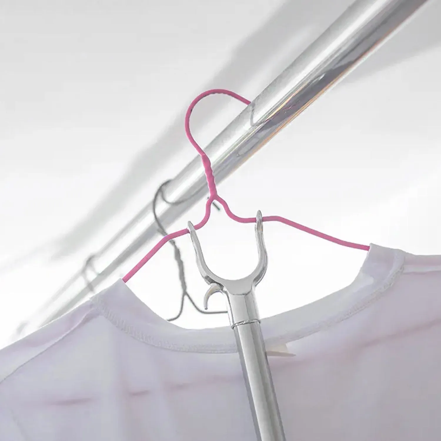 Stainless Steel Telescopic Pole Clothes Hanger (155 cm)