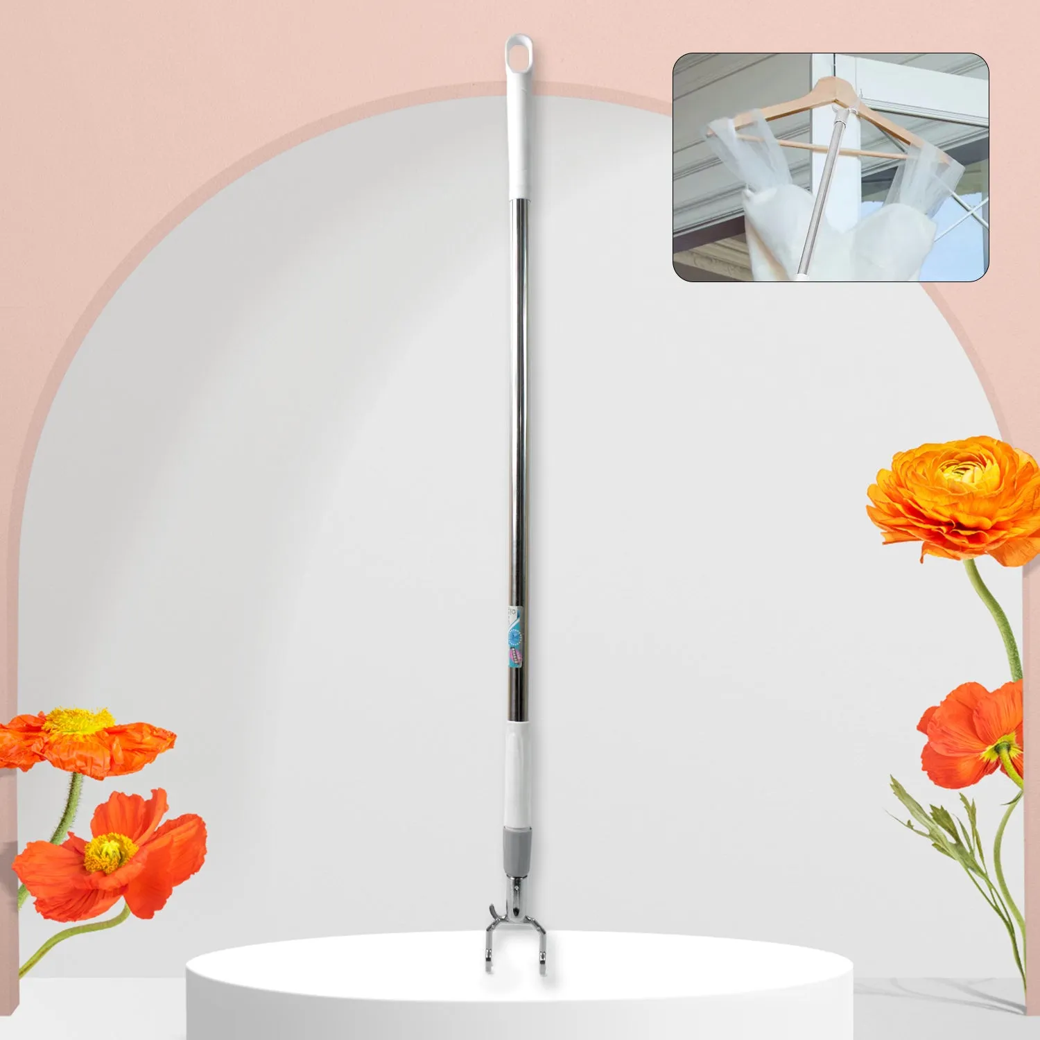 Stainless Steel Telescopic Pole Clothes Hanger (155 cm)