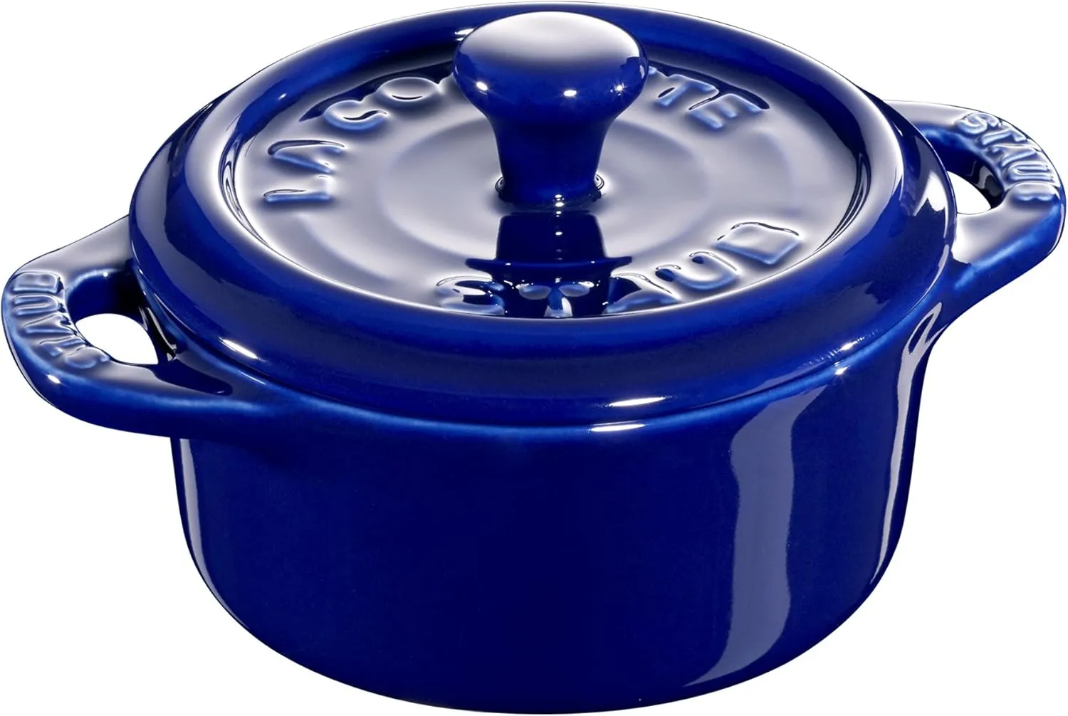 STAUB Ceramics Dutch Oven 3-piece Mini Round Cocotte, Dark Blue