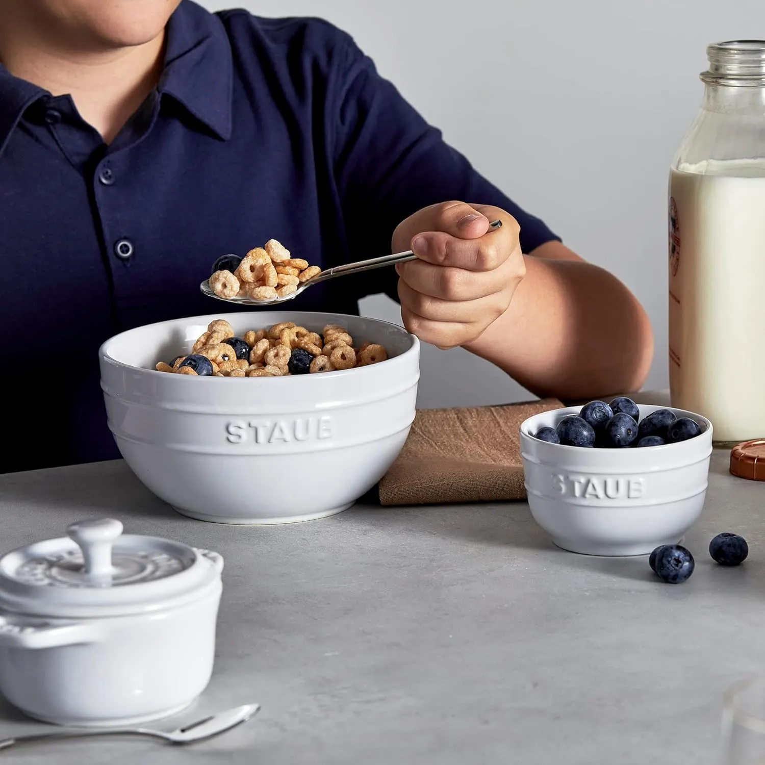 STAUB Ceramics Prep Bowl Set, 2-piece, White