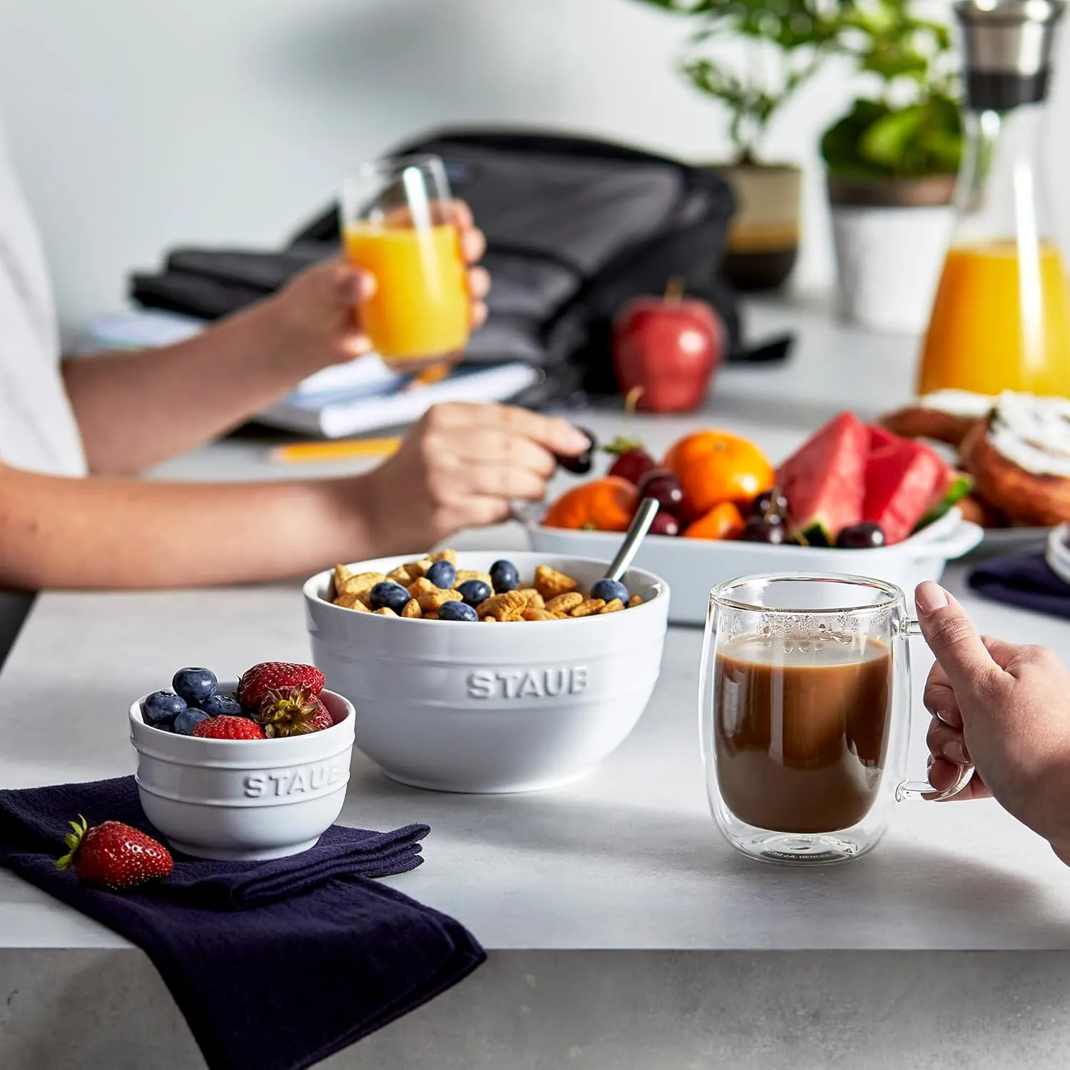 STAUB Ceramics Prep Bowl Set, 2-piece, White