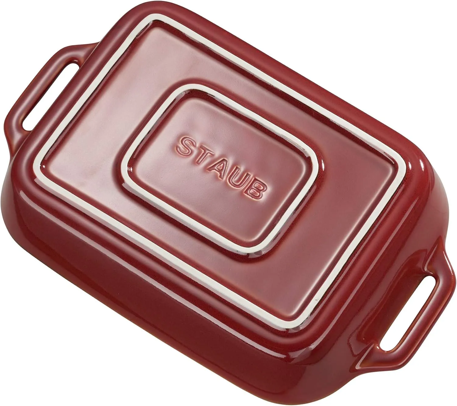 STAUB Ceramics Rectangular Baking Dish, 10.5x7.5-inch, Rustic Red