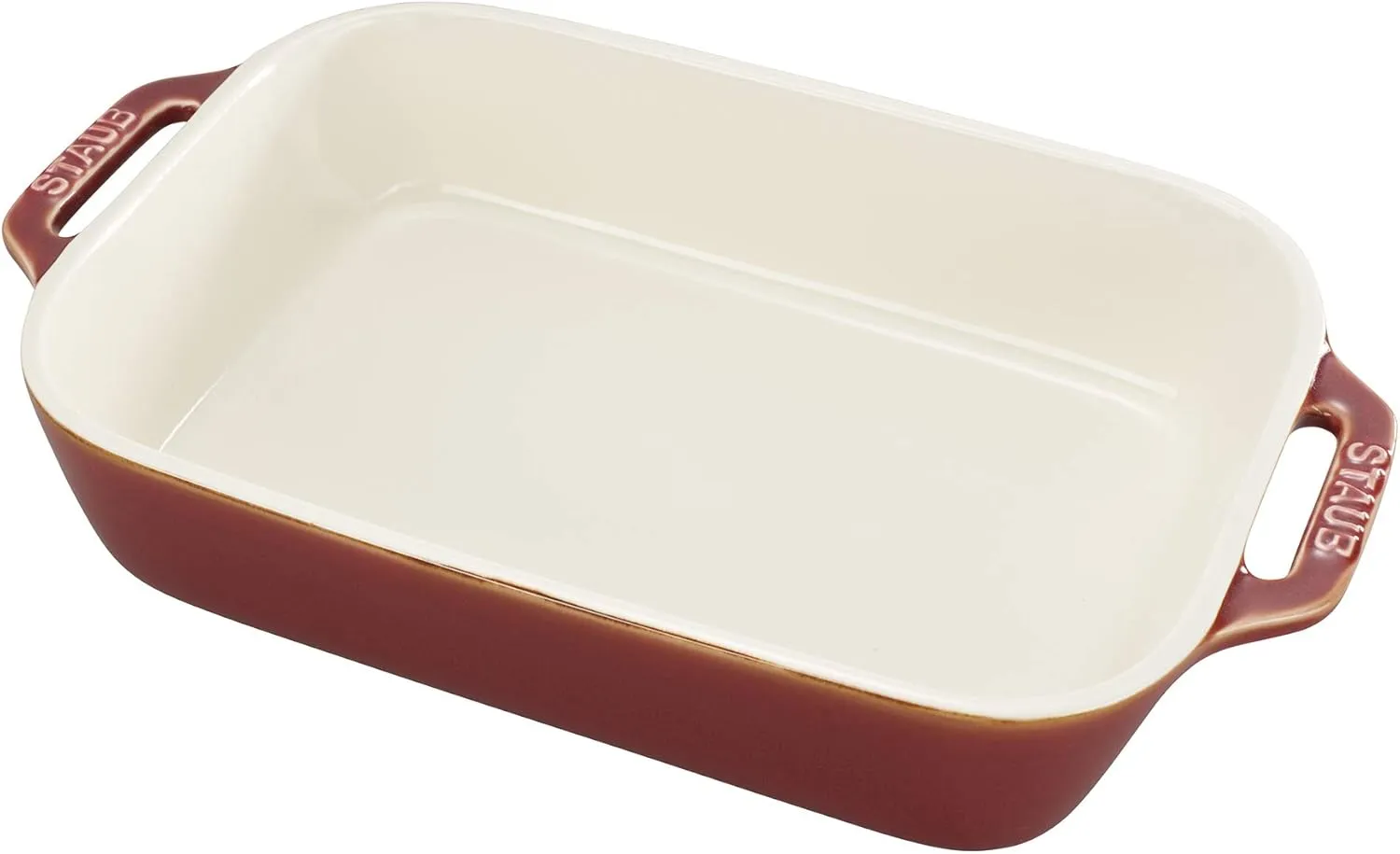 STAUB Ceramics Rectangular Baking Dish, 10.5x7.5-inch, Rustic Red