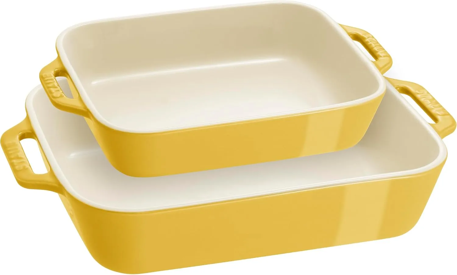 STAUB Stoneware Gratins Ceramics Rectangular Baking Set, Casserole Dish, 2-Piece, Citron, 2-pc