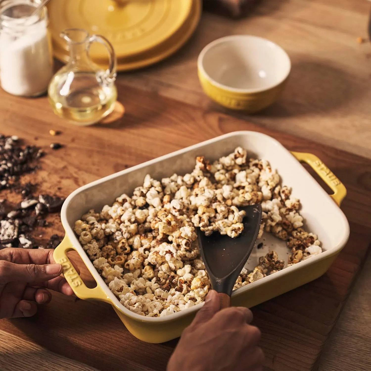 STAUB Stoneware Gratins Ceramics Rectangular Baking Set, Casserole Dish, 2-Piece, Citron, 2-pc
