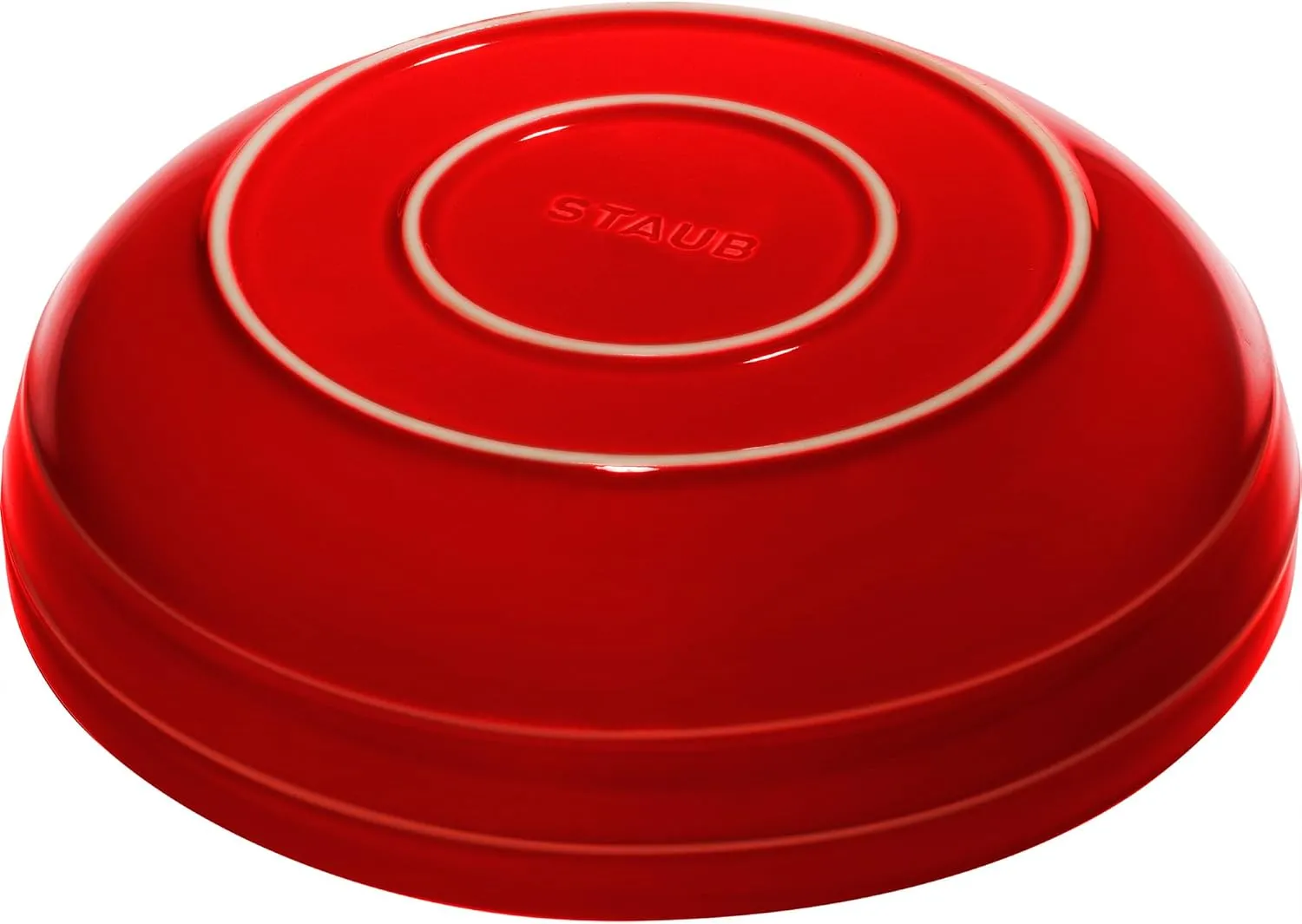STAUB Stoneware Ramekins Ceramic 11.5-inch Shallow Serving Bowl-Cherry