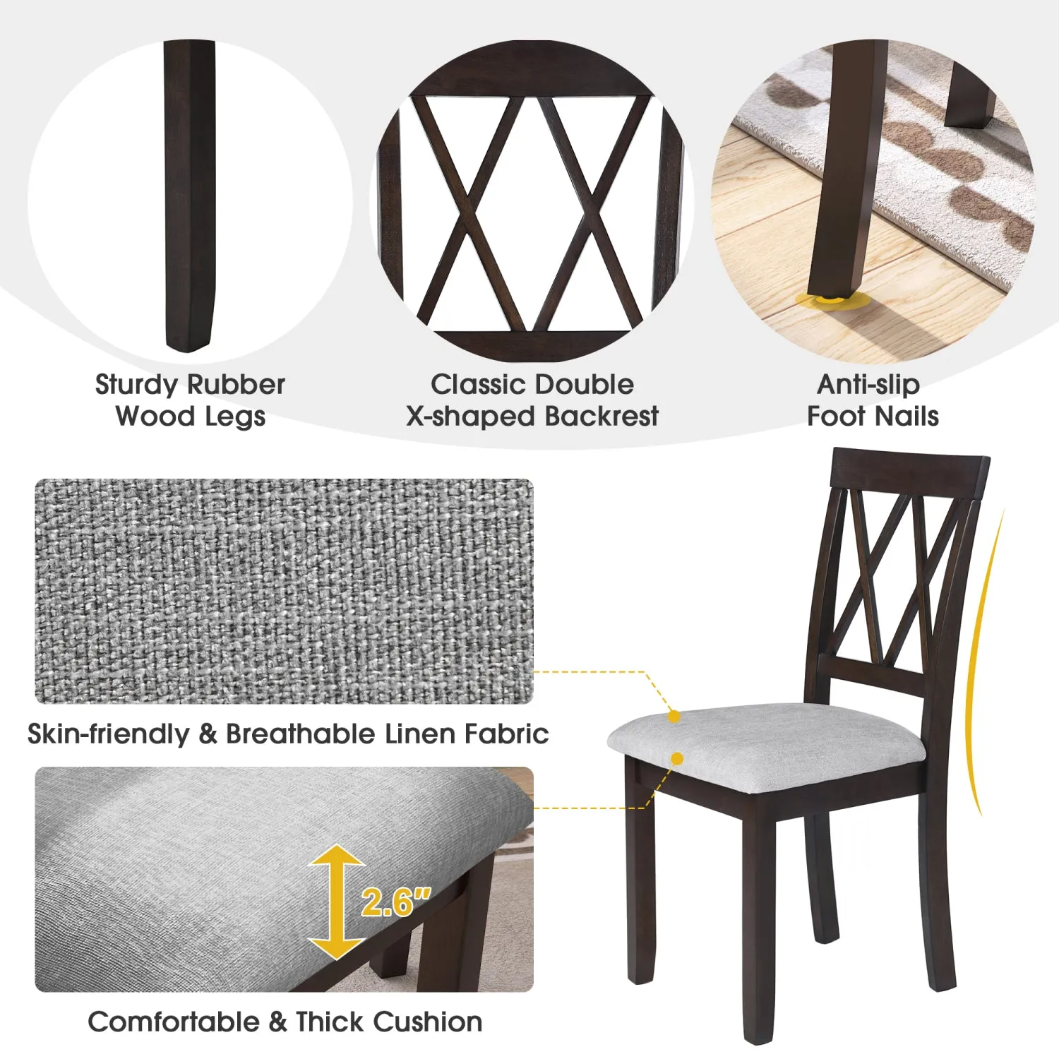 Streamdale Foldable Extendable Dining Set, 5 Piece
