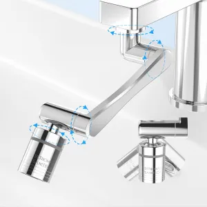 ST.THOMAS 1440°Swivel Faucet Extender,360° Swivel Robotic Arm Faucet Aerator,2 Sprayer Mode Kitchen Faucet Attachment Tap Head Replacement For Bathroom/Kitchen/Face/Kids Use