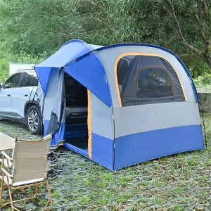 SUV Tent for Camping, Car Tent,SUV Tent Family Camp Car Tent, Universal 4 Person Vehicle Car Tent with Waterproof Rainfly for Family Camping Traveling Outdoor Activities