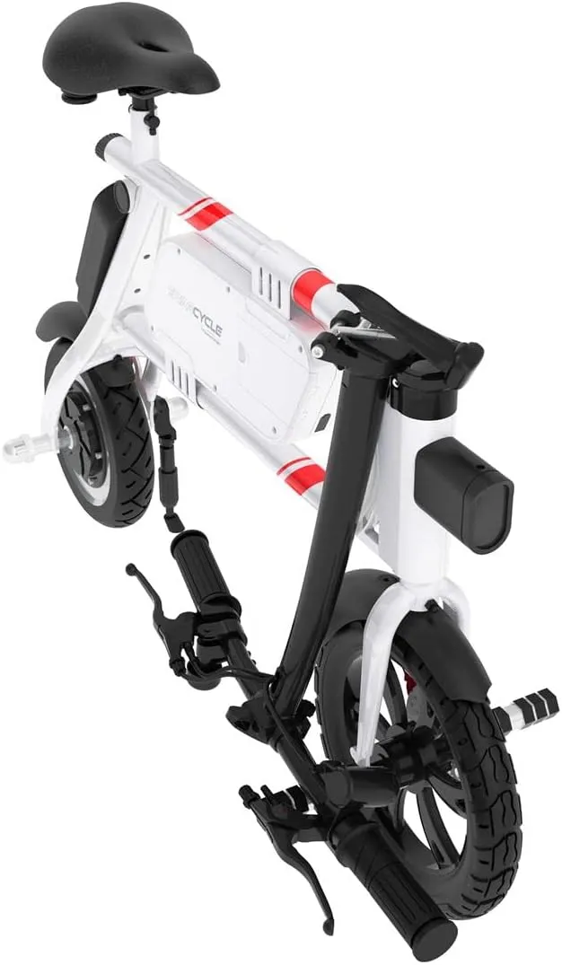 Swagtron Swagcycle Pro Pedal-Free App-Enabled Folding Electric Bike with USB Port to Charge on The Go
