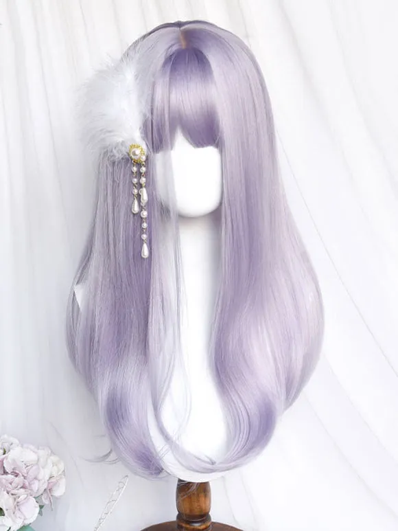 Sweet Lolita Wig Lavender Long Heat-resistant Fiber Lolita Accessories