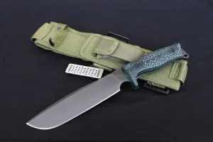 Swordmaster - Heavy Duty Military Survival Tactical Hunting Knife with Green Army Sheath New