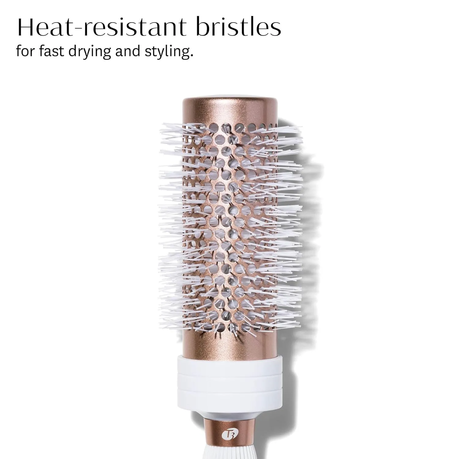 T3 Volume Round Hair Brush Ceramic-Coated Barrel Vented Round Brush for Blow Drying Heat Resistant Bristles