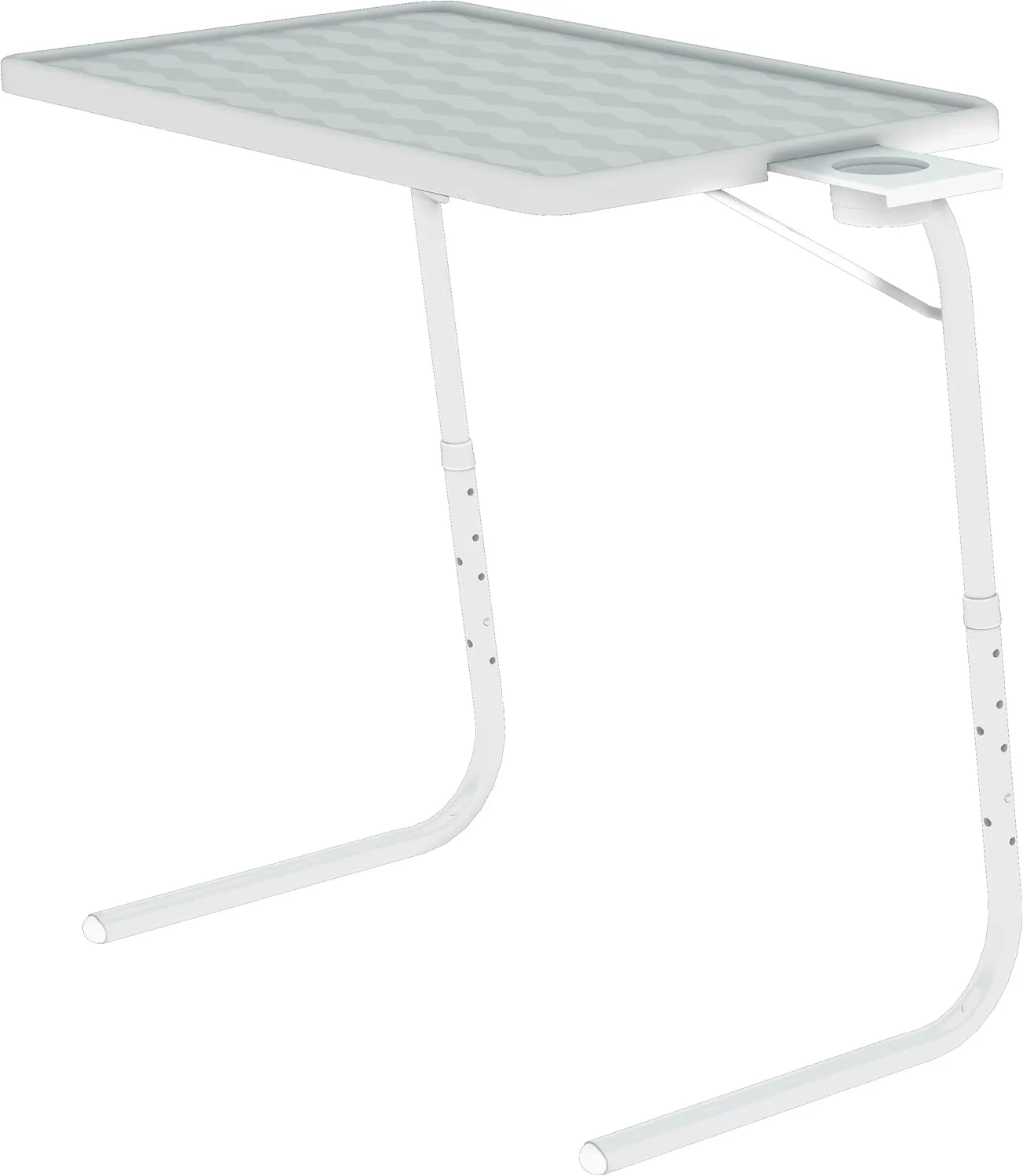 Table Mate II TV Tray Table - Folding TV Dinner Table, Couch Table Trays for Eating Snack Food, Stowaway Laptop Stand, Portable Bed Dinner Tray - Adjustable TV Table with 3 Angles, Cup Holder, White