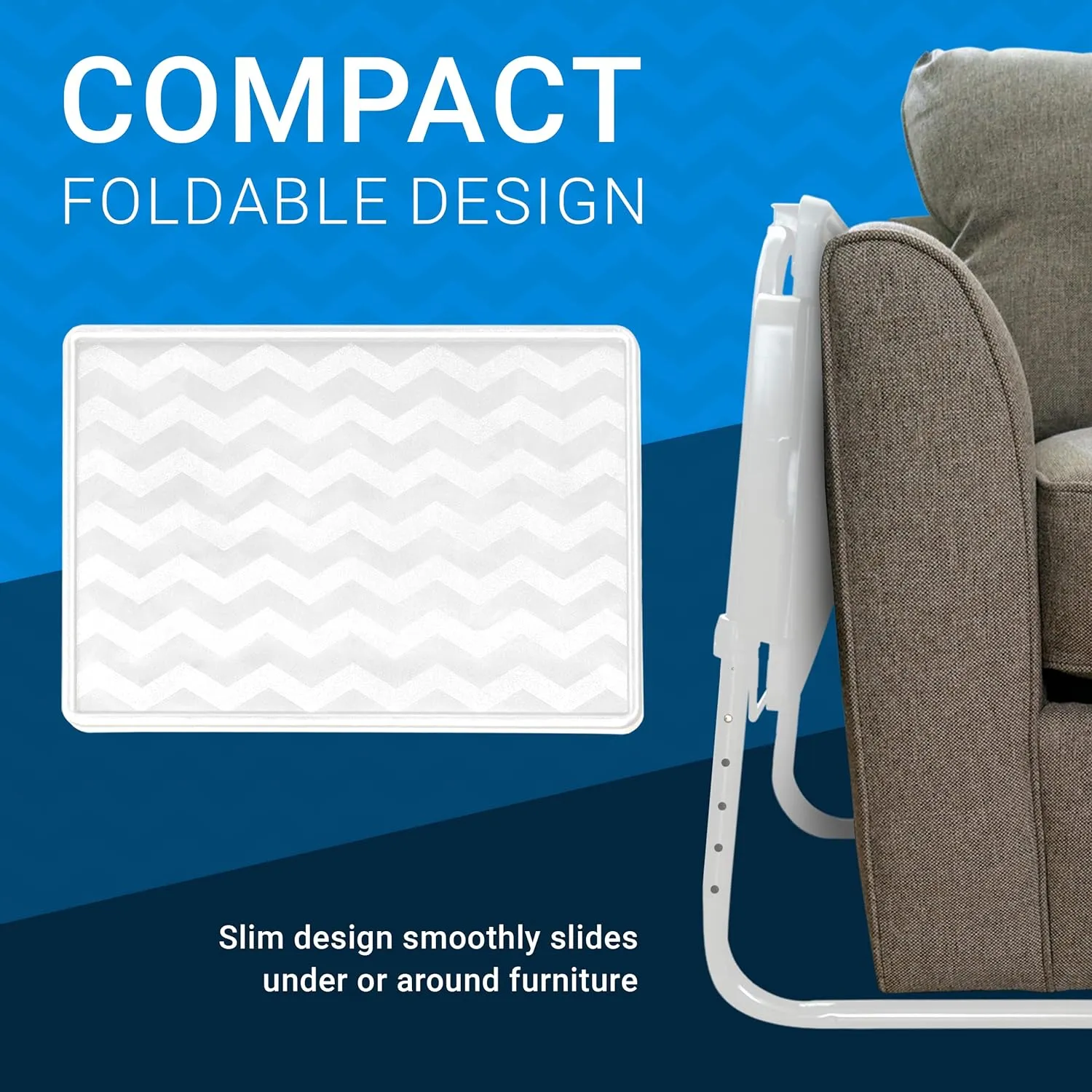 Table-Mate II TV Tray Table - Folding TV Dinner Tables, Couch Trays for Eating Snack Food, Stowaway Laptop Stand, Portable Bed Dinner Tray - Adjustable TV Table with 3 Angles, Cup Holder, Mocha