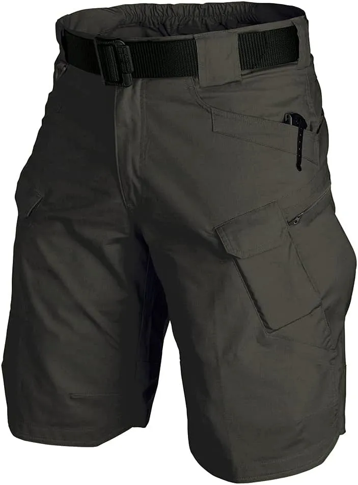 Tactical Work Shorts for Men Outdoor Casual Military Combat Hiking Cargo Shorts with Multi-Pocket (No Belt)