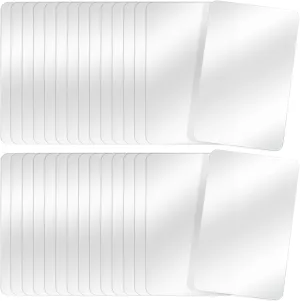 Tecmisse 30 PCS Plastic Placemat Heat Resistant Washable Table Mats, Clear Placemats for Table, Dining, Kitchen, Crafting and Shelf Liner, 17 x 11 Inch