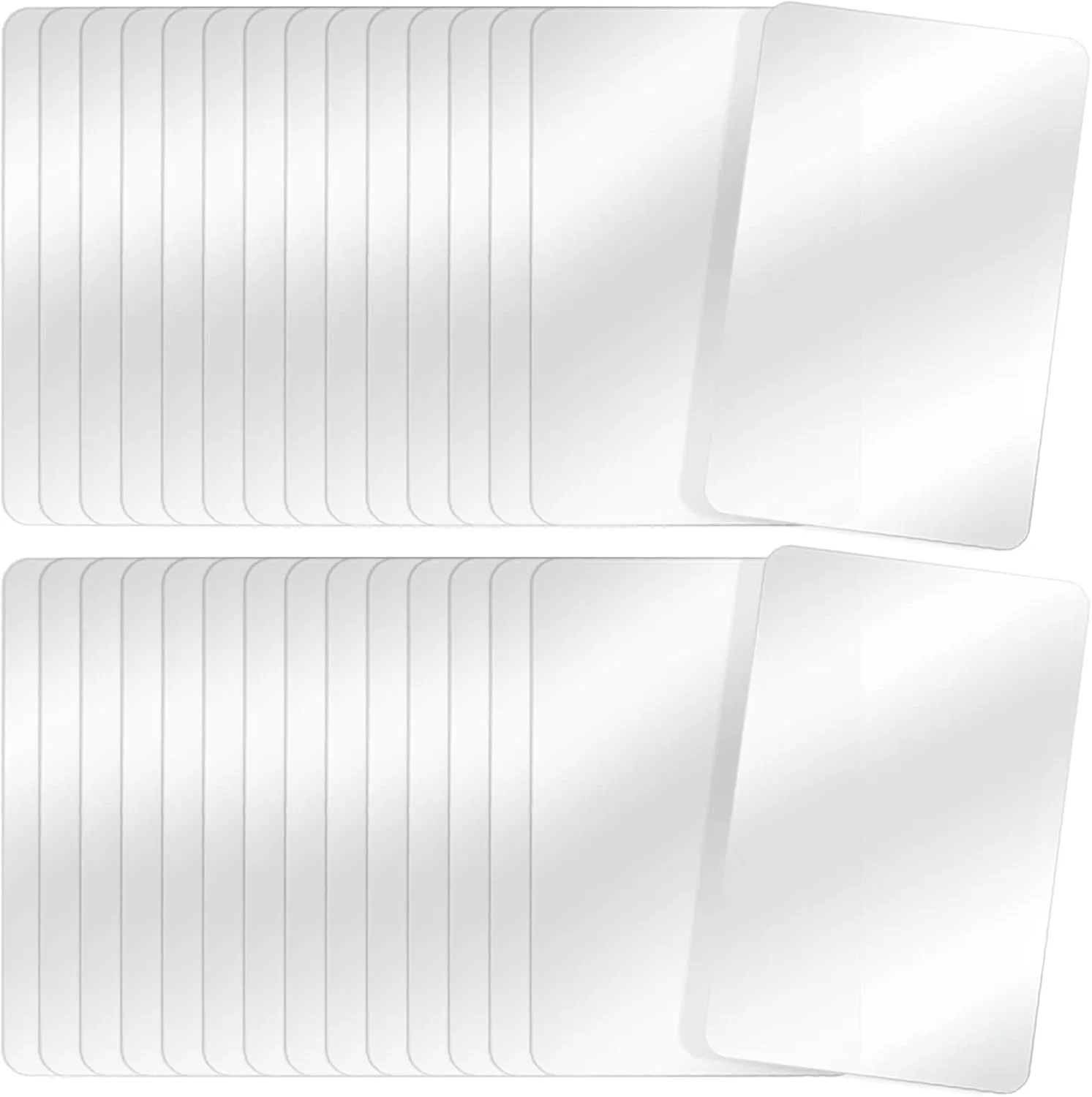 Tecmisse 30 PCS Plastic Placemat Heat Resistant Washable Table Mats, Clear Placemats for Table, Dining, Kitchen, Crafting and Shelf Liner, 17 x 11 Inch