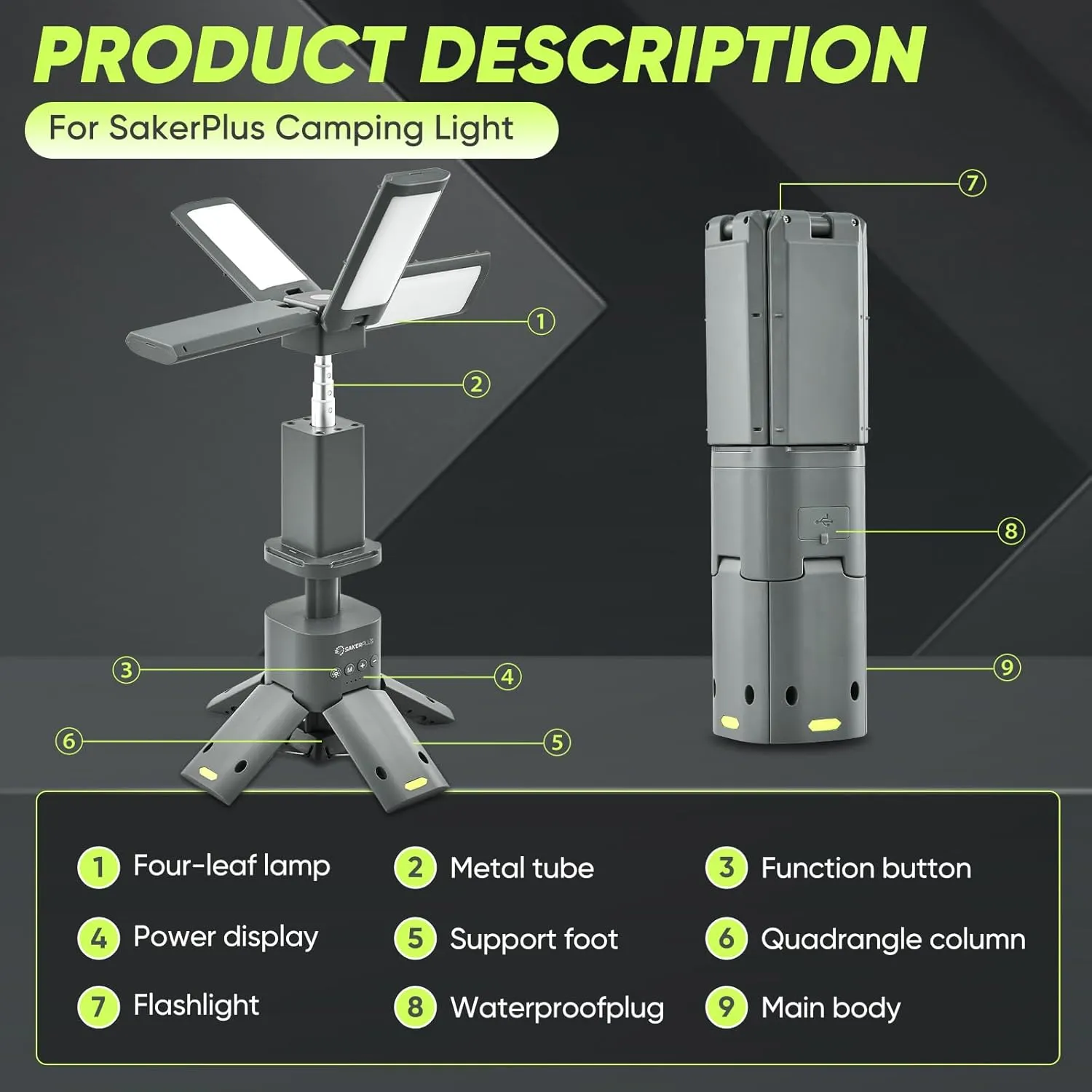 Telescopic Camping Lantern, 14000mAh Rechargeable Camping Lights with Portable Power Supply, Dimmable Magnetic Tent Lamps 6000 Lumen Outdoor Work Lighting for Hiking, Camping, Home Emergency