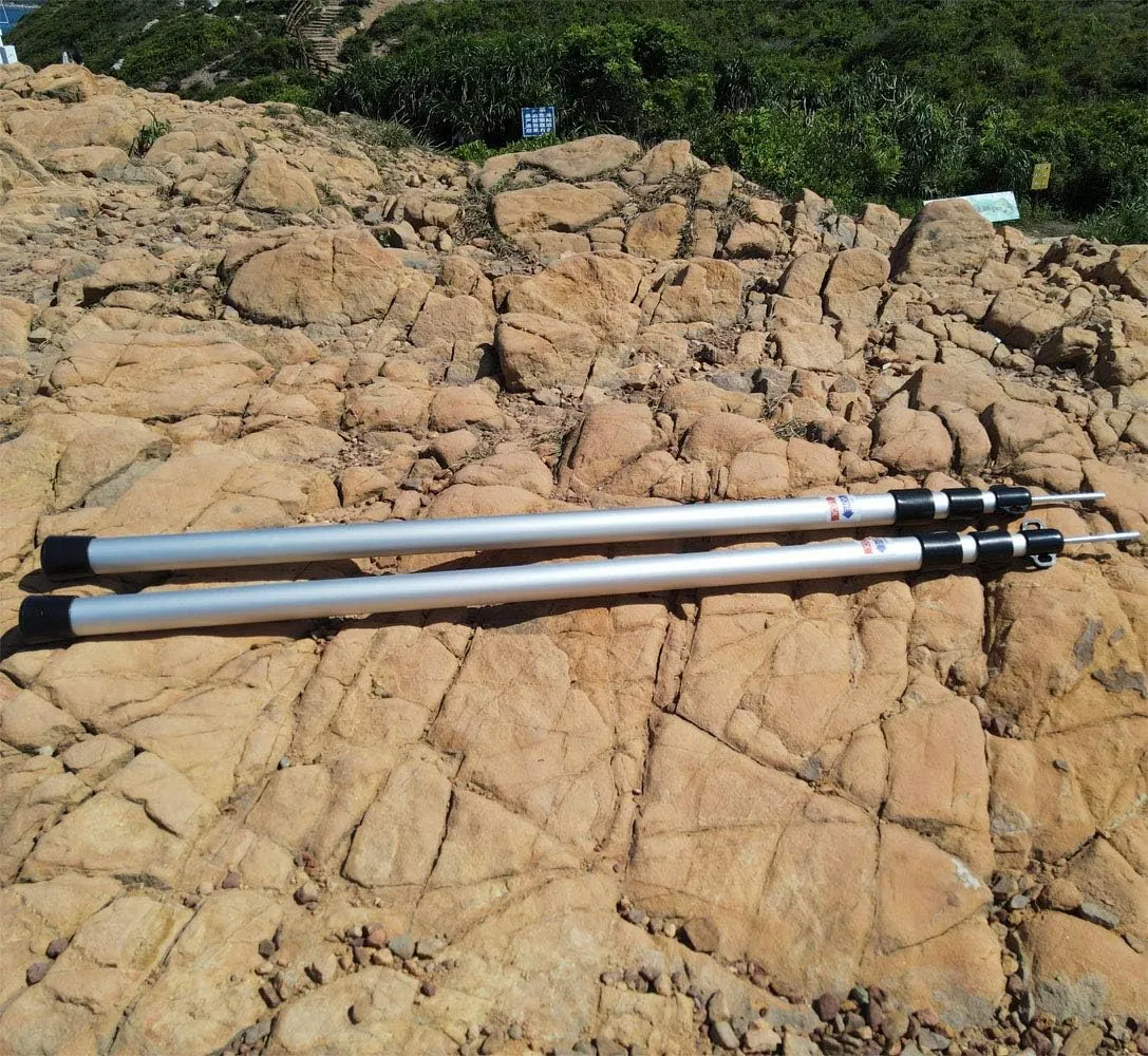 Telescoping Tarp Poles Set of Two, Adjustable Aluminum Rods for Tent Fly Camping Shelter Awning RV Car & Motorcycle Camping, Portable, Lightweight Replacement Tent Poles with Zipper Bag